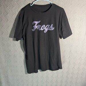 TCU T-Shirt Men’s Size Medium Black Student Frog Club Texas Christian